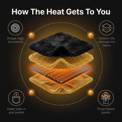 CrownCozy Heated Queen Robe heat layers
